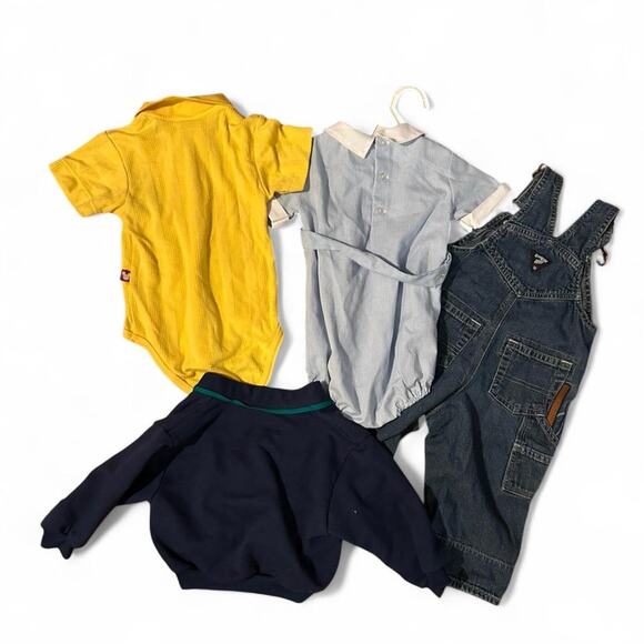 12m Vintage lot 4 one pieces, construction tool overalls, and cardigan - Picture 2 of 8
